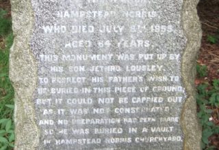 Commemorative stone erected by Jethro Lousley.
